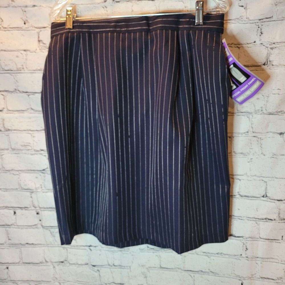 Tummy Toner Pinstripe Skirt Womens 18P Navy Blue NWT Vintage Slimming Career